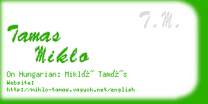 tamas miklo business card